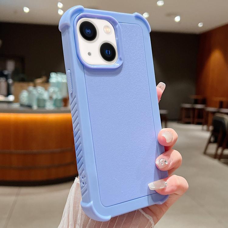 For iPhone 14 Plus Solid Color TPU Hybrid PC Shockproof Phone Case