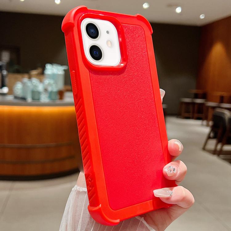 For iPhone 12 / 12 Pro Solid Color TPU Hybrid PC Shockproof Phone Case