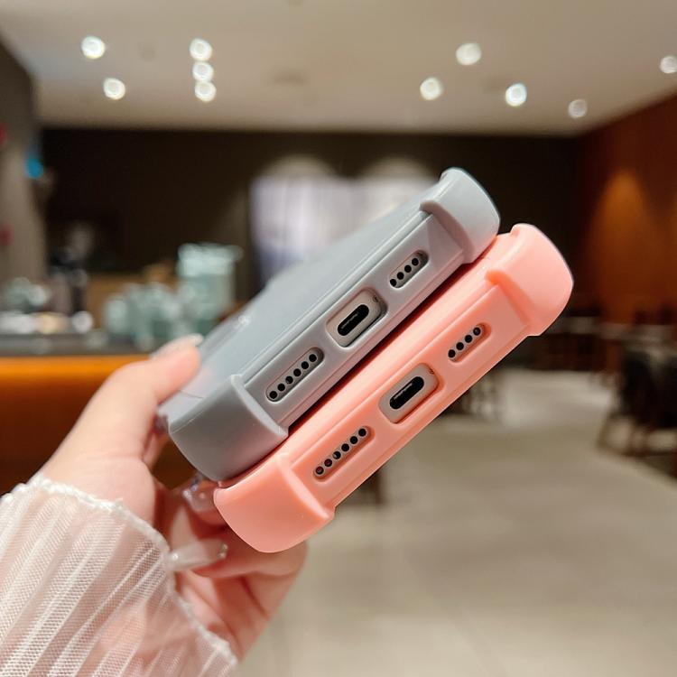 For iPhone 15 Plus Solid Color TPU Hybrid PC Shockproof Phone Case