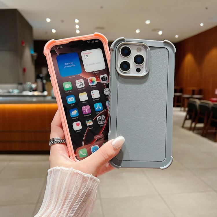 For iPhone 15 Pro Solid Color TPU Hybrid PC Shockproof Phone Case