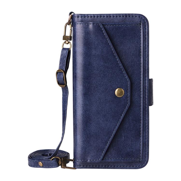 For Samsung Galaxy Z Fold7 5G Multi-card Slots Crossbody Cowhide Leather Phone Case