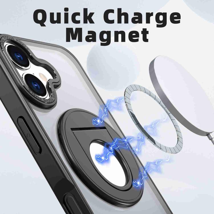 For iPhone 17 Rotating Ring Magnetic Holder Phone Case