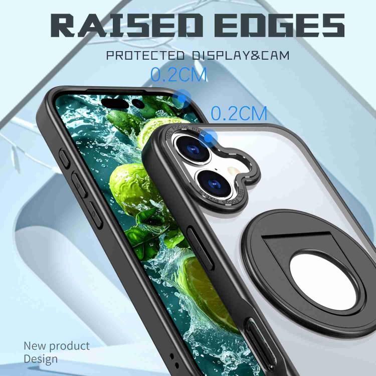 For iPhone 17 Rotating Ring Magnetic Holder Phone Case