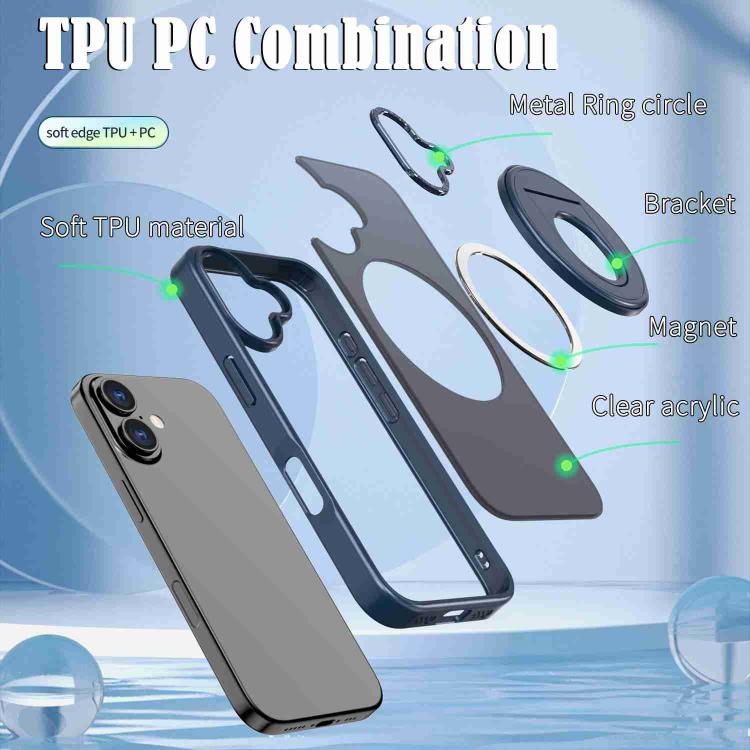 For iPhone 17 Rotating Ring Magnetic Holder Phone Case