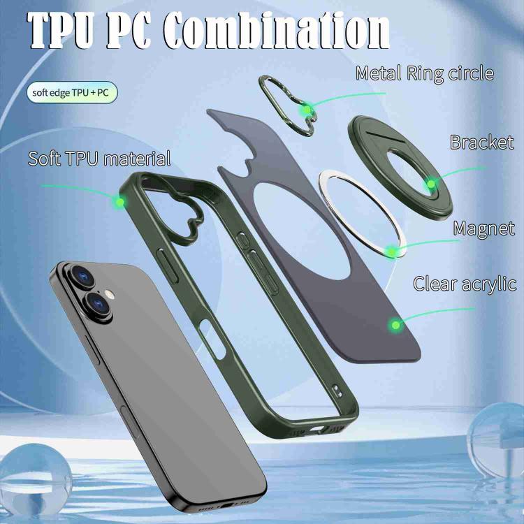 For iPhone 17 Rotating Ring Magnetic Holder Phone Case