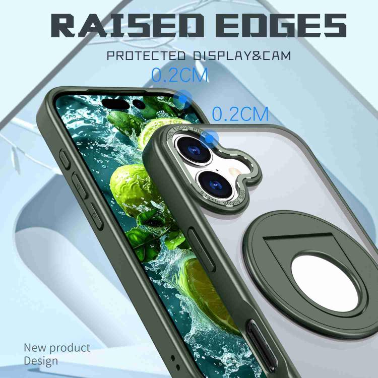 For iPhone 17 Rotating Ring Magnetic Holder Phone Case