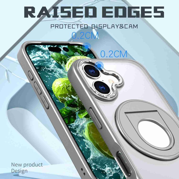 For iPhone 17 Rotating Ring Magnetic Holder Phone Case
