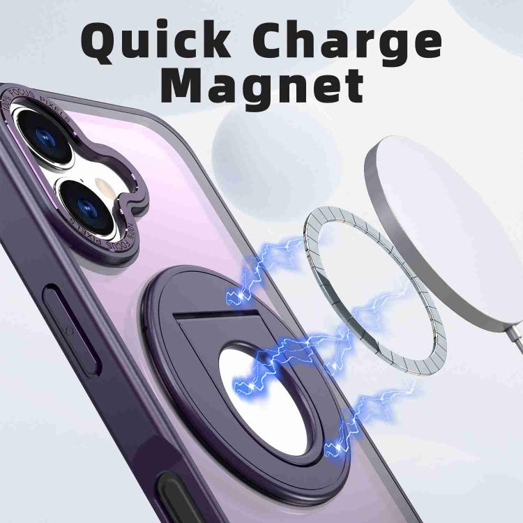 For iPhone 17 Rotating Ring Magnetic Holder Phone Case