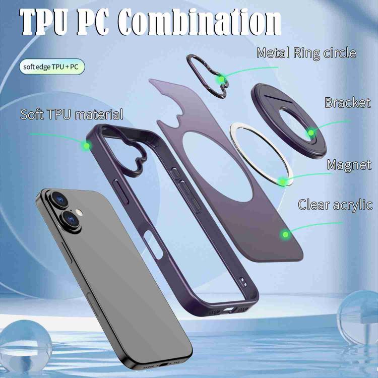 For iPhone 17 Rotating Ring Magnetic Holder Phone Case
