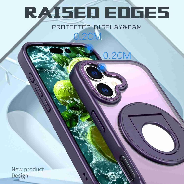 For iPhone 17 Rotating Ring Magnetic Holder Phone Case
