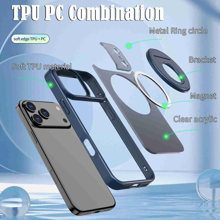 For iPhone 17 Pro Rotating Ring Magnetic Holder Phone Case