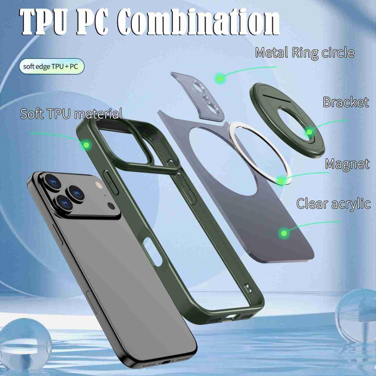 For iPhone 17 Pro Rotating Ring Magnetic Holder Phone Case