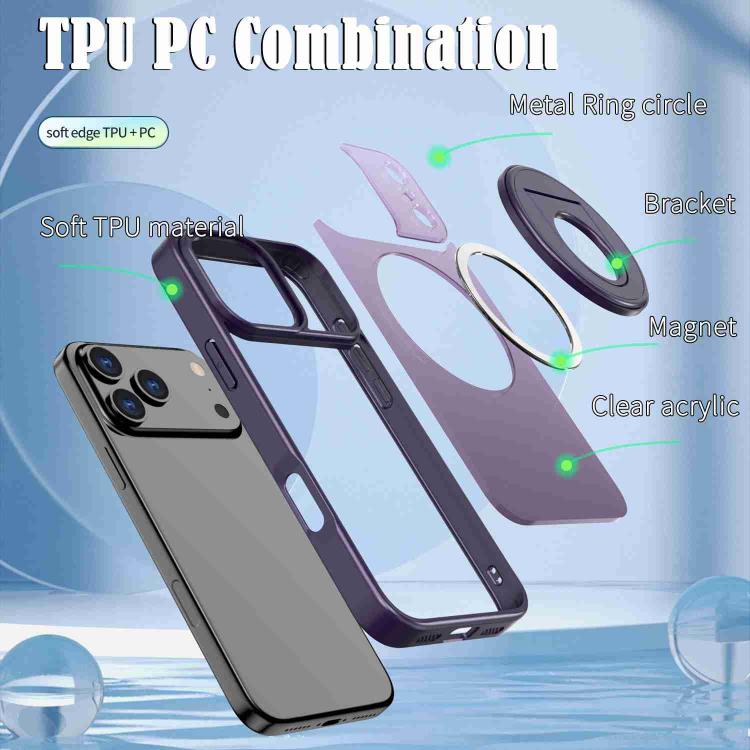 For iPhone 17 Pro Rotating Ring Magnetic Holder Phone Case