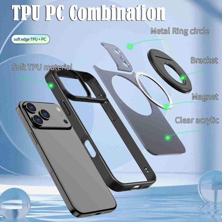 For iPhone 17 Pro Max Rotating Ring Magnetic Holder Phone Case