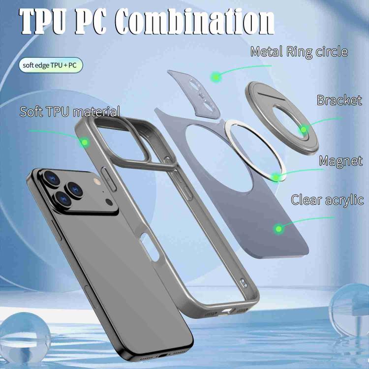For iPhone 17 Pro Max Rotating Ring Magnetic Holder Phone Case