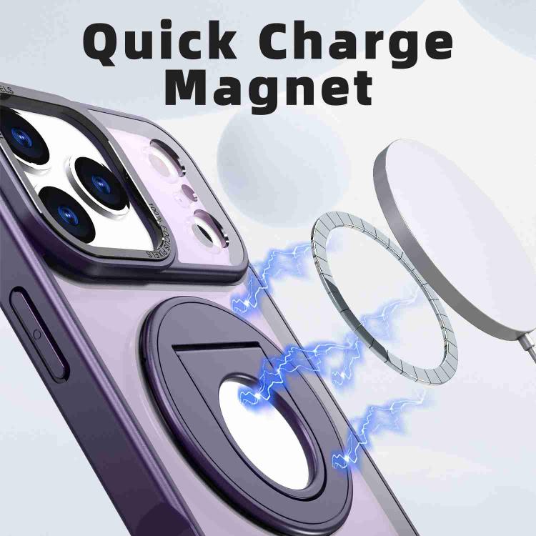For iPhone 17 Pro Max Rotating Ring Magnetic Holder Phone Case