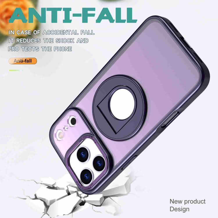 For iPhone 17 Pro Max Rotating Ring Magnetic Holder Phone Case