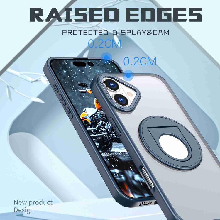 For iPhone 16 Rotating Ring Magnetic Holder Phone Case