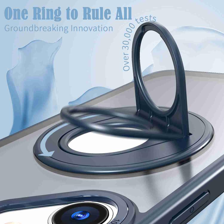 For iPhone 16 Rotating Ring Magnetic Holder Phone Case