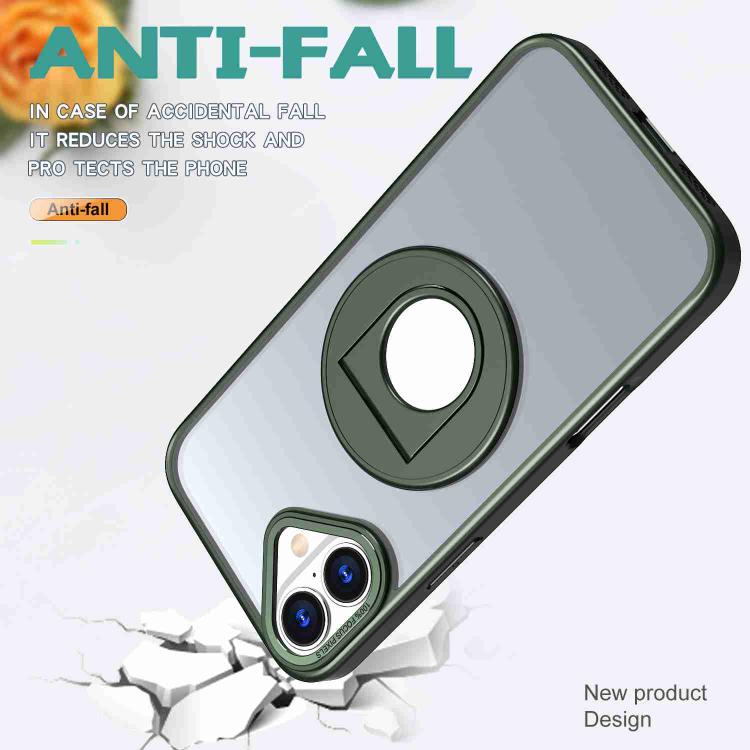 For iPhone 16 Rotating Ring Magnetic Holder Phone Case