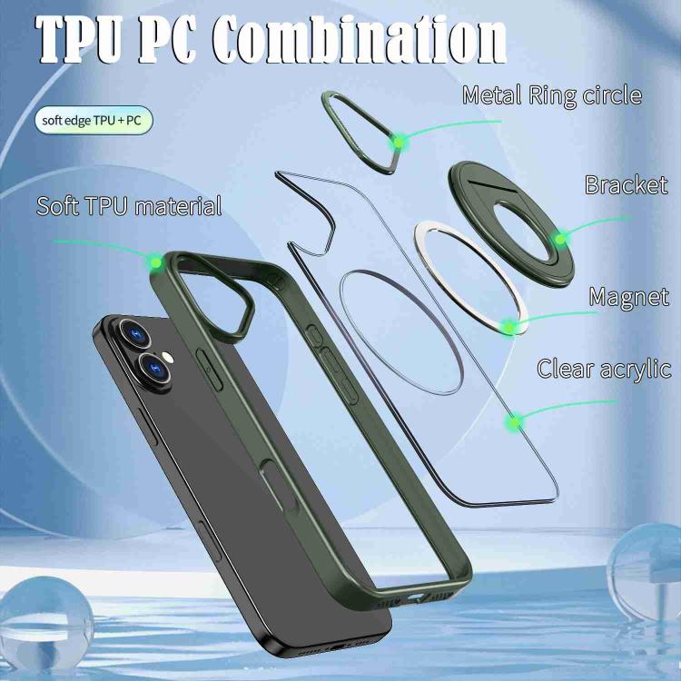 For iPhone 16 Rotating Ring Magnetic Holder Phone Case