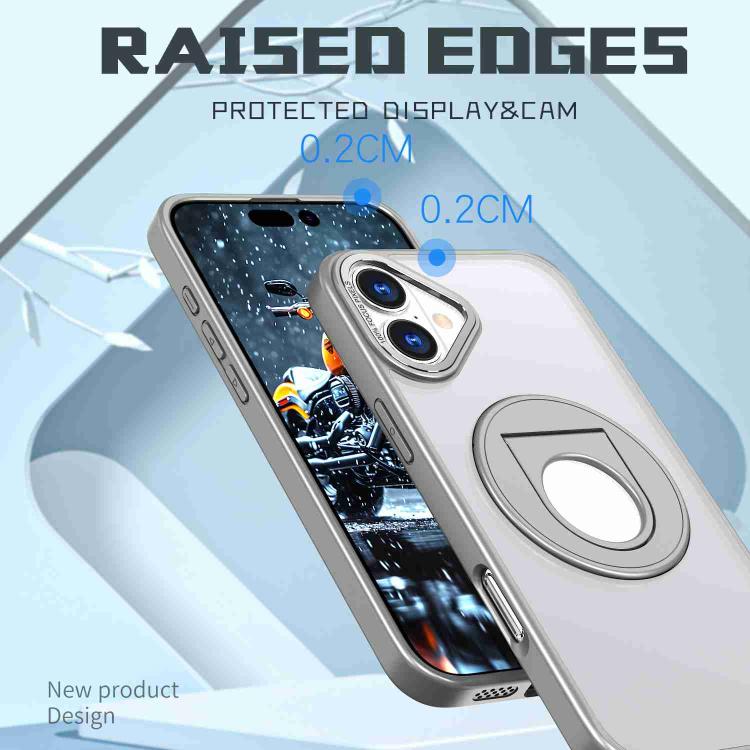 For iPhone 16 Rotating Ring Magnetic Holder Phone Case