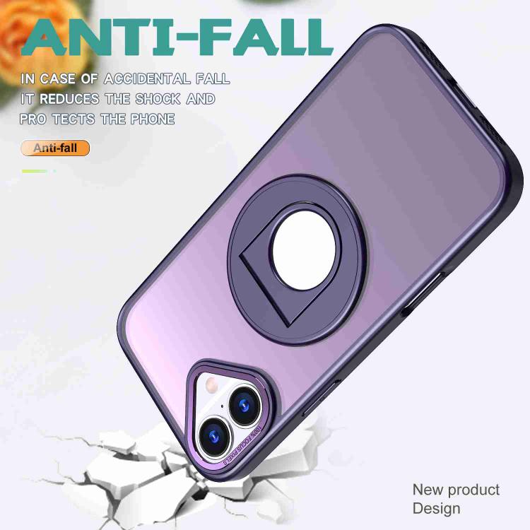For iPhone 16 Rotating Ring Magnetic Holder Phone Case