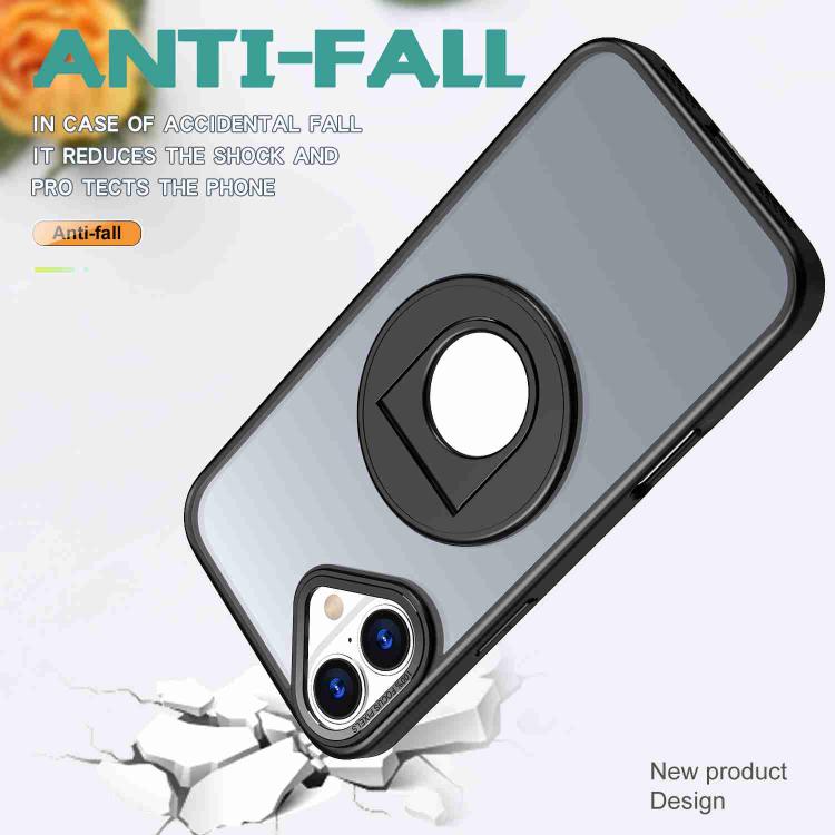 For iPhone 16 Plus Rotating Ring Magnetic Holder Phone Case