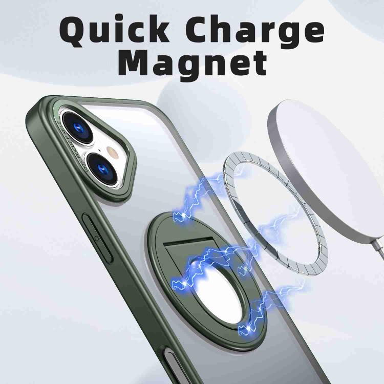 For iPhone 16 Plus Rotating Ring Magnetic Holder Phone Case