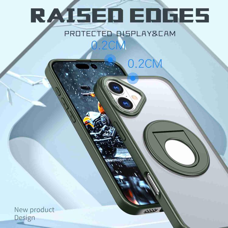 For iPhone 16 Plus Rotating Ring Magnetic Holder Phone Case