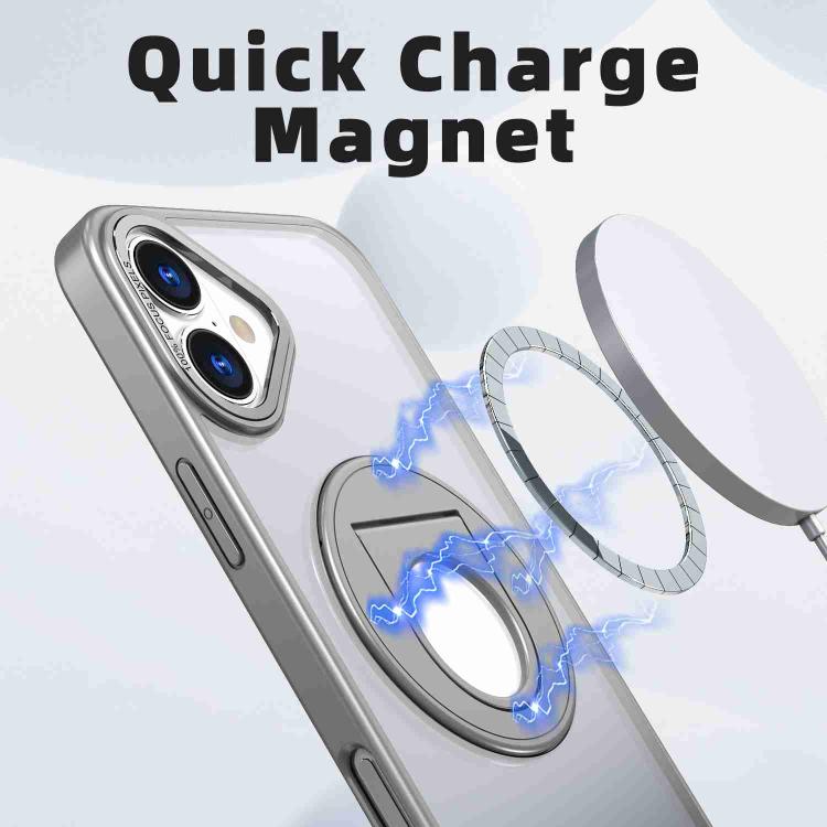For iPhone 16 Plus Rotating Ring Magnetic Holder Phone Case