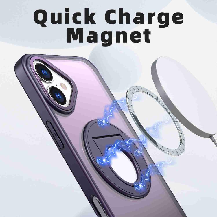 For iPhone 16 Plus Rotating Ring Magnetic Holder Phone Case