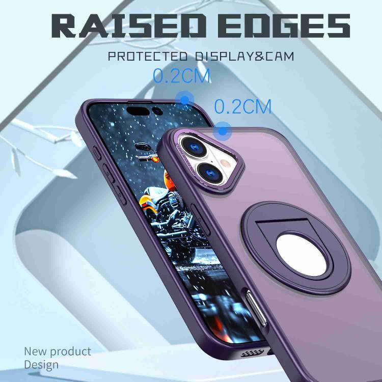 For iPhone 16 Plus Rotating Ring Magnetic Holder Phone Case