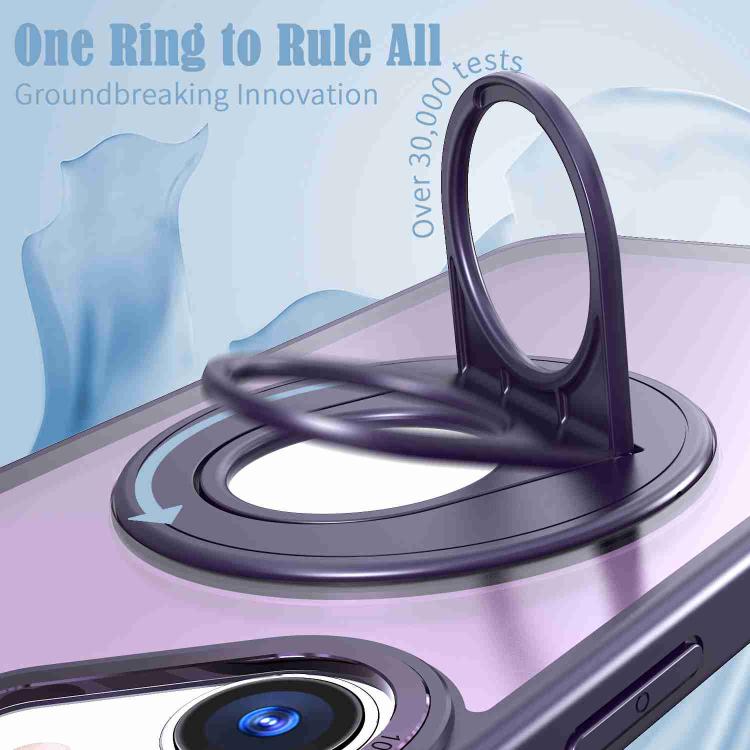 For iPhone 16 Plus Rotating Ring Magnetic Holder Phone Case