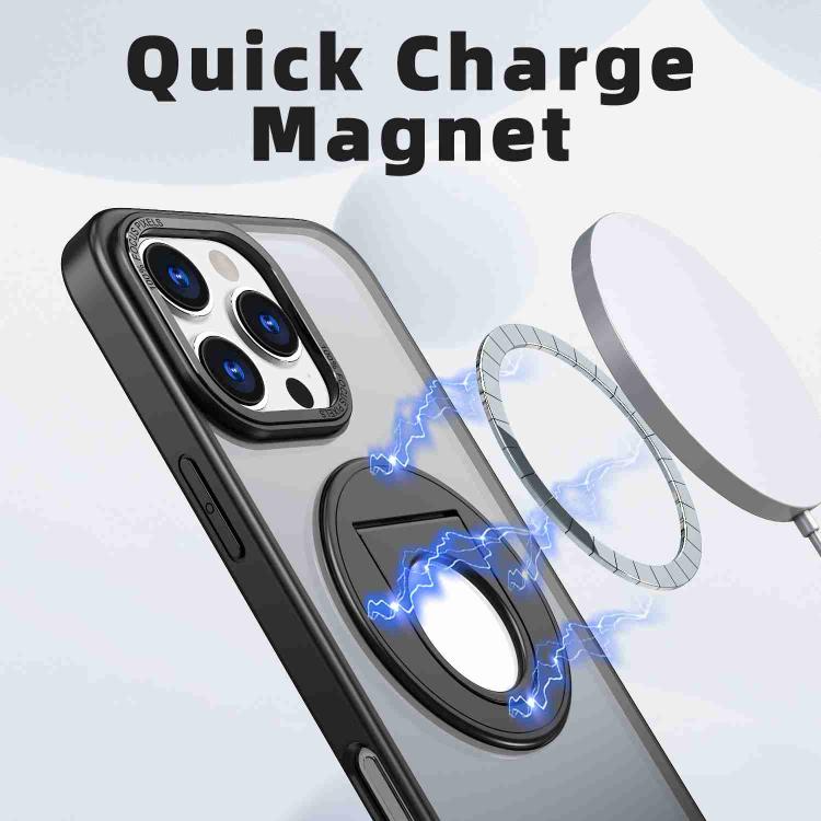 For iPhone 16 Pro Rotating Ring Magnetic Holder Phone Case