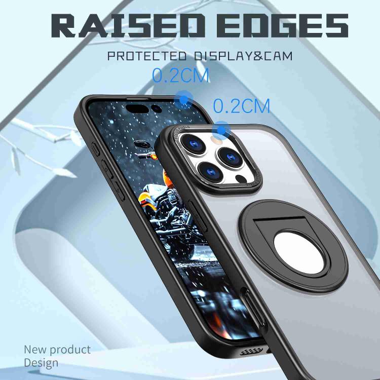 For iPhone 16 Pro Rotating Ring Magnetic Holder Phone Case