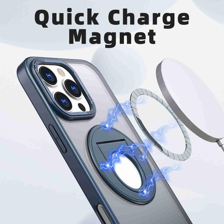For iPhone 16 Pro Rotating Ring Magnetic Holder Phone Case