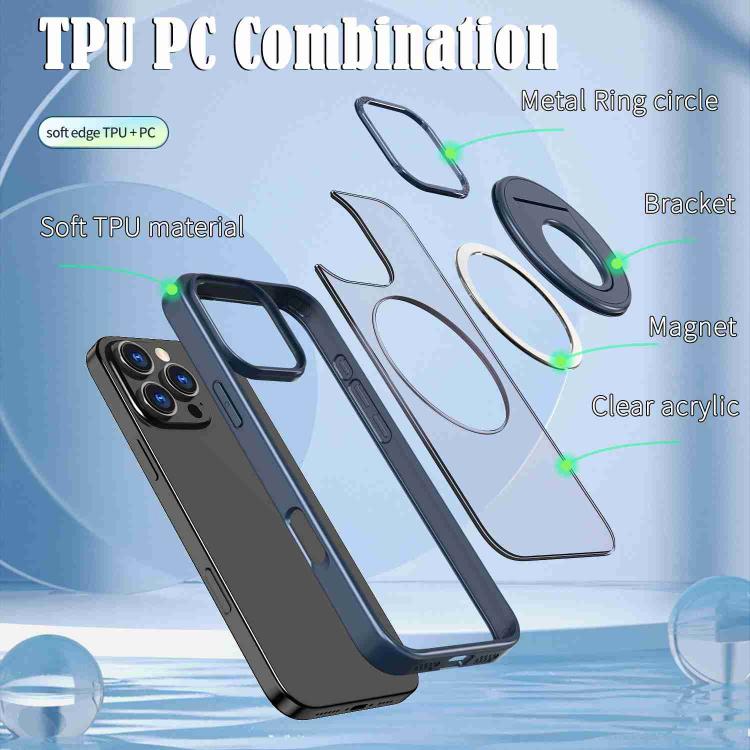 For iPhone 16 Pro Rotating Ring Magnetic Holder Phone Case
