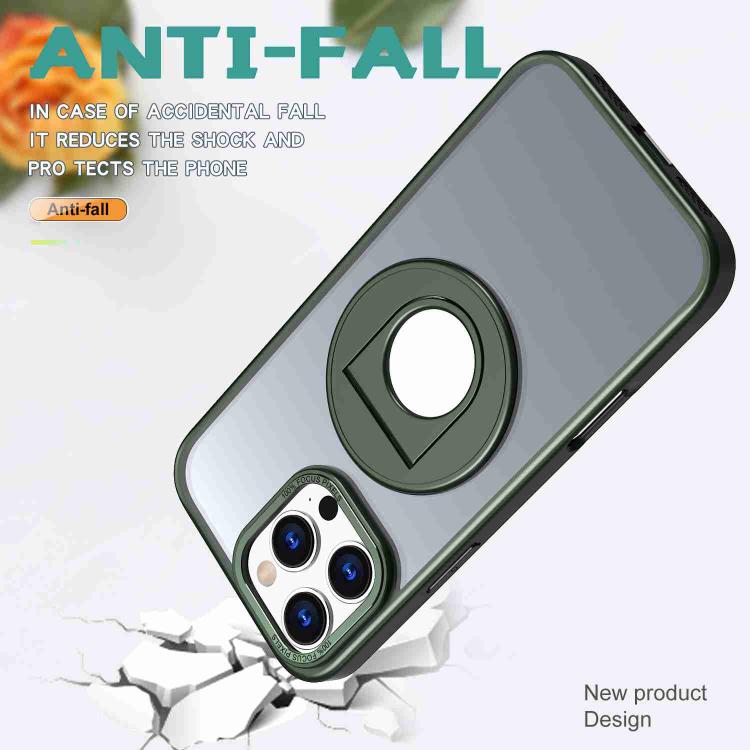 For iPhone 16 Pro Rotating Ring Magnetic Holder Phone Case