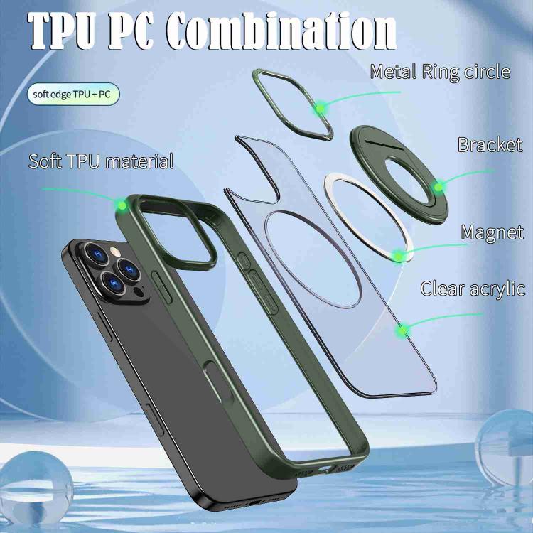For iPhone 16 Pro Rotating Ring Magnetic Holder Phone Case