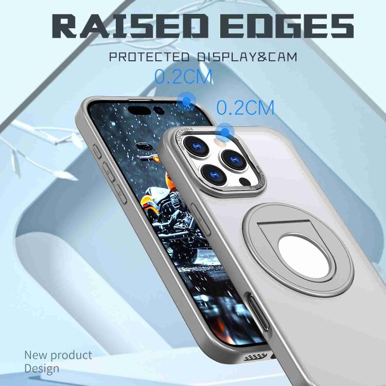 For iPhone 16 Pro Rotating Ring Magnetic Holder Phone Case