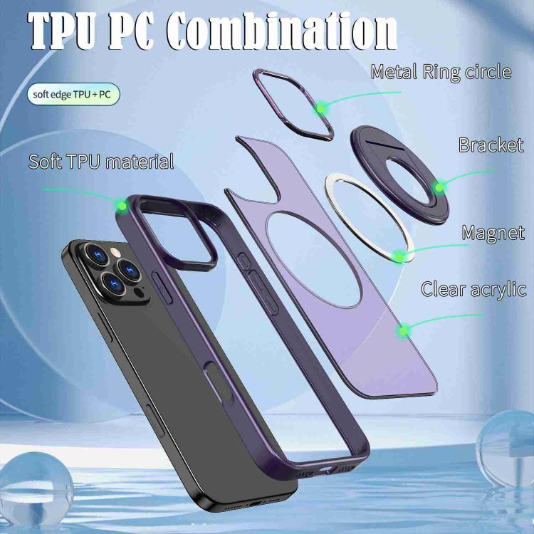 For iPhone 16 Pro Rotating Ring Magnetic Holder Phone Case