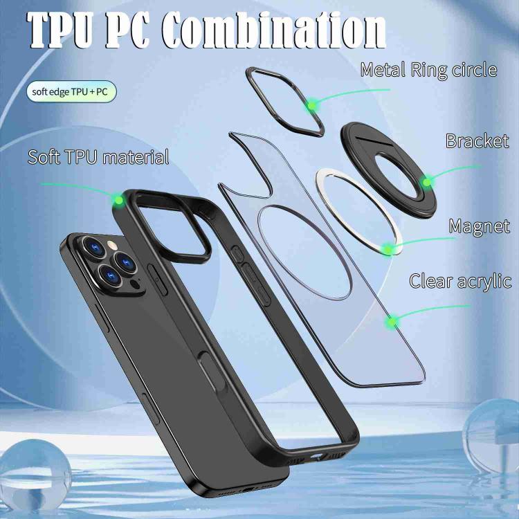 For iPhone 16 Pro Max Rotating Ring Magnetic Holder Phone Case