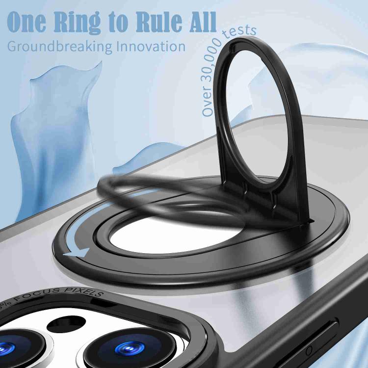 For iPhone 16 Pro Max Rotating Ring Magnetic Holder Phone Case
