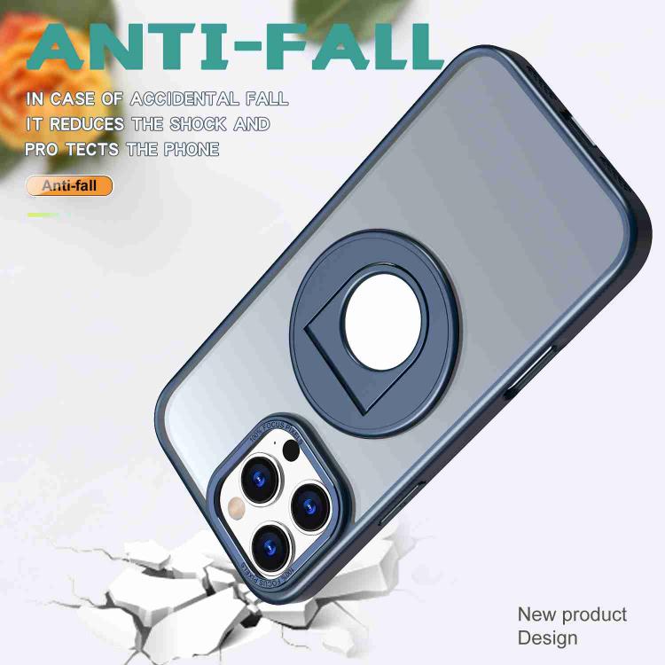 For iPhone 16 Pro Max Rotating Ring Magnetic Holder Phone Case