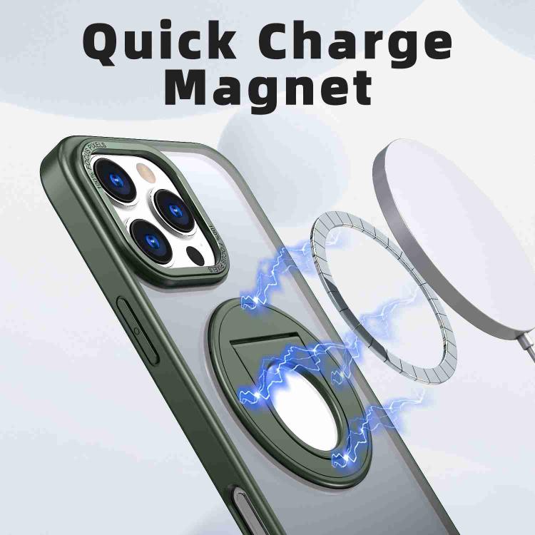 For iPhone 16 Pro Max Rotating Ring Magnetic Holder Phone Case
