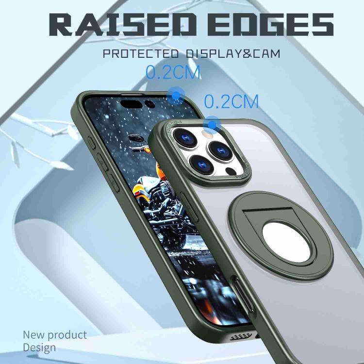 For iPhone 16 Pro Max Rotating Ring Magnetic Holder Phone Case