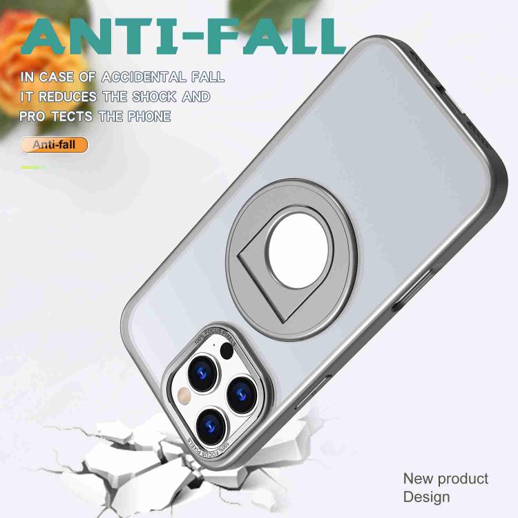For iPhone 16 Pro Max Rotating Ring Magnetic Holder Phone Case