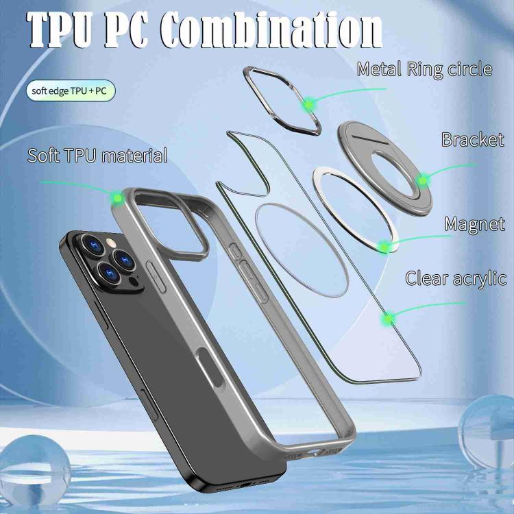 For iPhone 16 Pro Max Rotating Ring Magnetic Holder Phone Case