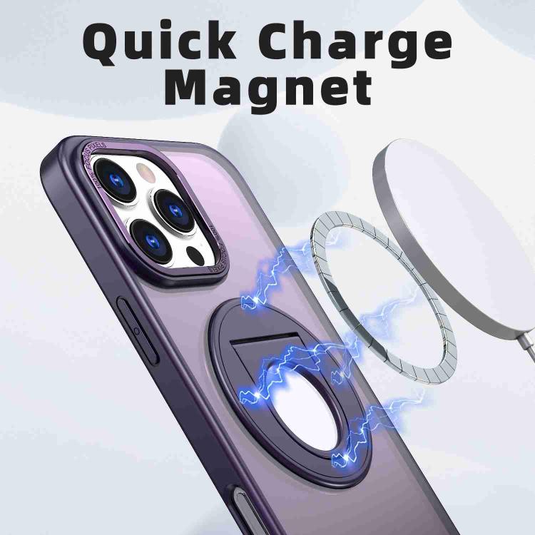 For iPhone 16 Pro Max Rotating Ring Magnetic Holder Phone Case